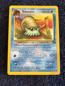 Pokemon TCG Omanyte 52/62 Fossil Set Non-Holo Pokemon Card - Image 1