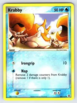 Krabby 66/112 2004 EX FireRed & LeafGreen Pokemon Card TCG Nintendo Common - VLP - Image 1