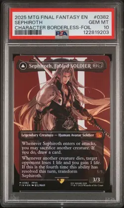 MTG Final Fantasy Sephiroth, Fabled SOLDIER (Borderless Foil) PSA 10 GEM MINT! - Image 1