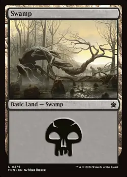 1x Swamp (276) - Foil - Basic Land MTG Foundations NM Magic Foil - Image 1