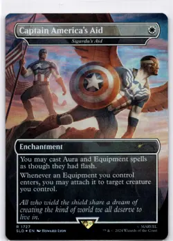 MTG Captain America's Aid - Sigarda's Aid (Rainbow Foil) NM Secret Lair - Image 1