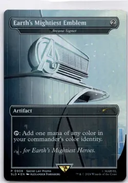 MTG Earth's Mightiest Emblem - Arcane Signet (Rainbow Foil) NM Secret Lair - Image 1