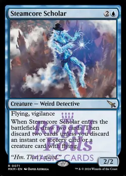 Steamcore Scholar 2x FOIL MTG Murders at Karlov Manor MKM Rare MINT blue - Image 1