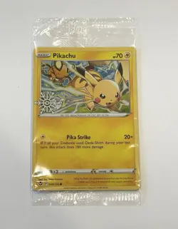 Pikachu 049/195 Holiday Calendar Promo Snowflake Stamp SEALED Pokemon 2022 - Image 1
