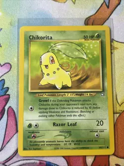 Chikorita - 54/111 - Common - Unlimited Edition LP, English Pokemon Neo Genesis - Image 1