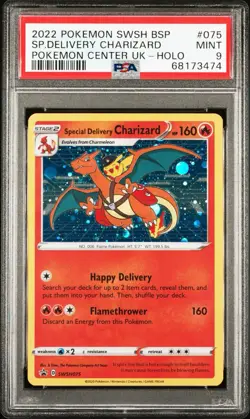 Pokemon Special Delivery Charizard SWSH075 Holo Black Star Promo PSA 9 - Image 1