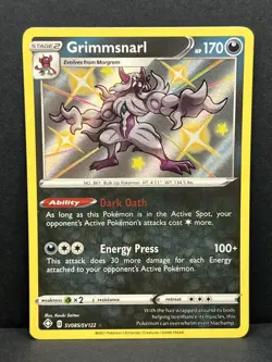 Grimmsnarl SV085/SV122 Shining Fates: Shiny Vault Holo Pokemon TCG - NM - Image 1