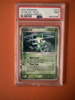 Pokemon 2005 EX Unseen Forces #117 Celebi EX-Holo PSA 9 - Image 1