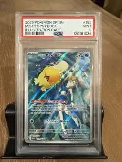 Pokemon TCG Misty's Psyduck Destined Rivals 193/182 Illustration Rare Card PSA 9 - Image 1