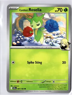 Cynthia's Roselia 007/182 Destined Rivals Regular Common Pokemon Card NM - Image 1