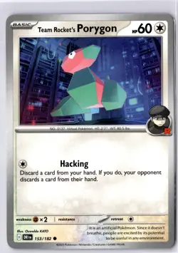 Team Rocket's Porygon 153/182 Destined Rivals Regular Common Pokemon Card NM - Image 1