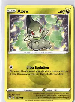 Axew 110/172 Brilliant Stars Regular Common Pokemon Card NM - Image 1