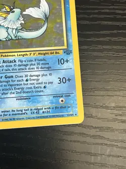 Pokemon TCG Vaporeon 12/64 Jungle Set Holo Rare Card Vintage WOTC 1999 MP - Image 5