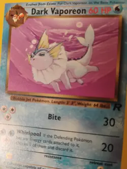 Dark Vaporeon 45/82 Team Rocket Pokemon Vintage Card Year 2000 - Image 2