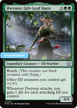 MTG Dwynen, Gilt-Leaf Daen Foundations Uncommon Legendary Creature Elf Warrior N - Image 1