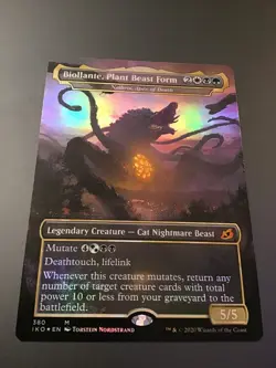 MTG Ikoria, Lair of Behemoths #380 Borderless Foil Biollante, Plant Beast Form - Image 1