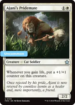 MTG Ajani's Pridemate Foundations Uncommon Creature Cat Soldier NM - Image 1