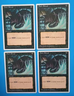 Magic the Gathering MTG Fourth (4TH) Editon DARK RITUAL X 4 LP/EX C 1995! - Image 1