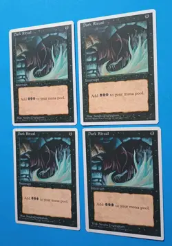 Magic the Gathering MTG Fourth (4TH) Editon DARK RITUAL X 4 LP/EX C 1995! - Image 2