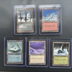 MTG Ice Age Snow-Covered Lands 1 Of Each Lands Vintage Magic The Gathering - Image 1