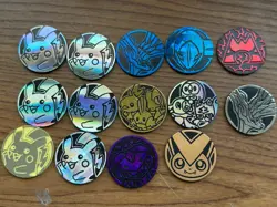 Lot of 14 Official Pokemon TCG Coins As Pictured - Image 1