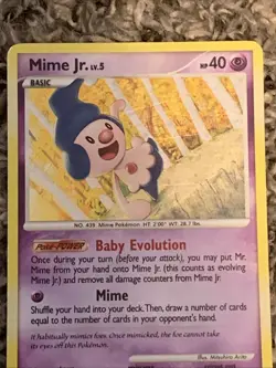 Mime Jr DP22 Black Star Promo Holo Nintendo 2008 Pokemon Card MP - Image 3