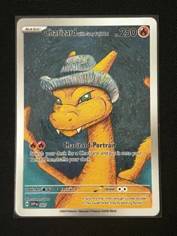 Charizard with Grey Felt Hat Pokemon x Van Gogh Black Star Promo ACG Art Card - Image 1