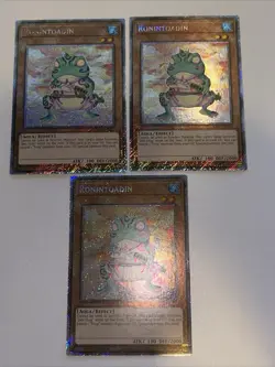 Yugioh! 3x Ronintoadin RA03-EN236 Platinum Secret Rare 1st Ed NM Playset - Image 1