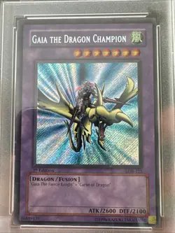 Gaia the Dragon Champion LOB-125 The Legend of Blue Eyes 1st edition 2002 YUGIOH - Image 2