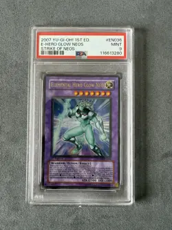 Elemental Hero Glow Neos 1st Editon PSA 9 YuGiOh 2007 STON-EN036 - Image 1