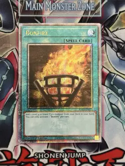 Yugioh! Bonfire Quarter Century Secret Rare Near Mint 1st Edition RA03-EN073 - Image 1