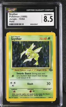 CGC 8.5 Scyther 1999 Jungle 10/64 Holo Pokemon Card psa - Image 1