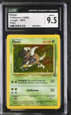 CGC 9.5 MINT+ Pinsir 1999 Jungle 9/64 Holo Pokemon Card psa - Image 1