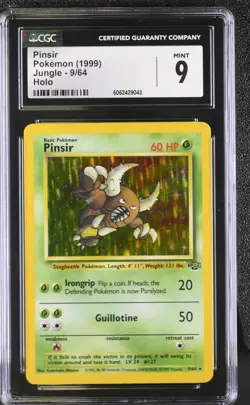 CGC 9 MINT Pinsir 1999 Jungle 9/64 Holo Pokemon Card psa - Image 1