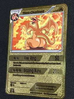 Thicc Charizard HP120 Metal Pokemon Card-Collectible Gift Display - Image 1