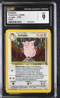 CGC 9 MINT Clefable 1999 Jungle 1/64 Holo Pokemon Card psa - Image 1