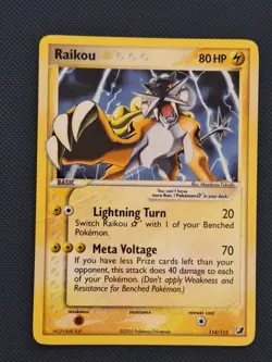 Pokemon Raikou Gold Star EX Unseen Forces Ultra Rare Holo Card #114 - Image 1