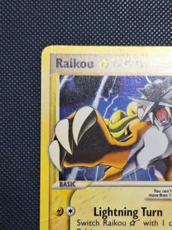 Pokemon Raikou Gold Star EX Unseen Forces Ultra Rare Holo Card #114 - Image 4