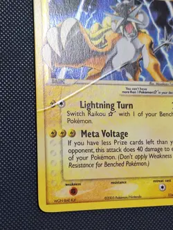 Pokemon Raikou Gold Star EX Unseen Forces Ultra Rare Holo Card #114 - Image 5