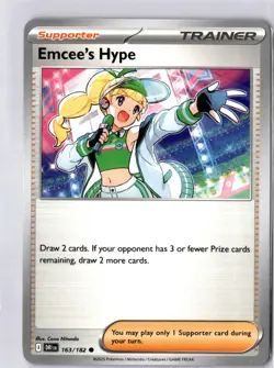 Emcee's Hype 163/182 Destined Rivals Trainer Supporter Card Regular Common NM - Image 1