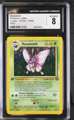 CGC 8 Venomoth 1999 Jungle 1st Edition 13/64 Holo Pokemon Card psa - Image 1