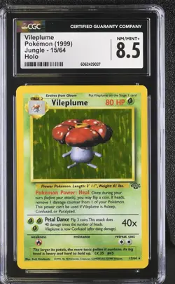 CGC 8.5 Vileplume 1999 Jungle 15/64 Holo Pokemon Card psa - Image 1