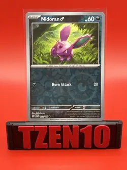 Nidoran M #032/165 SV: Scarlet & Violet 151 Reverse Holo Pokemon Card LP/MP - Image 1