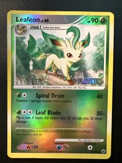 Pokemon TCG Leafeon 24/100 Reverse Holo Majestic Dawn Platinum Stamped Card LP - Image 1
