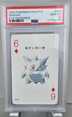 2000 Japanese Pokemon Gengar 8 Diamonds #094 Gold Playing Card PSA 10 Gem Mint - Image 1