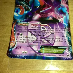 2013 Pokemon Deoxys EX Holographic Holo Jumbo Team Plasma Card #53/116 - Image 5