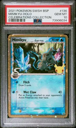 Mimikyu 136/025 Celebrations Collection Celebrations Pokemon Japanese PSA 10 - Image 1