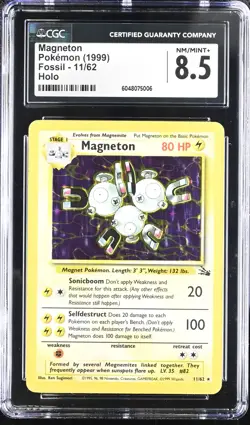 CGC 8.5 Magneton 1999 Fossil 11/62 Holo Pokemon Card psa - Image 1