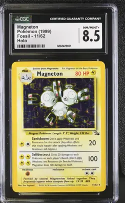 CGC 8.5 Magneton 1999 Fossil 11/62 Holo Pokemon Card psa - Image 1