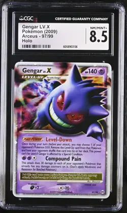 CGC 8.5 Gengar LV.X 2009 Arceus 97/99 Holo Pokemon Card - Image 1